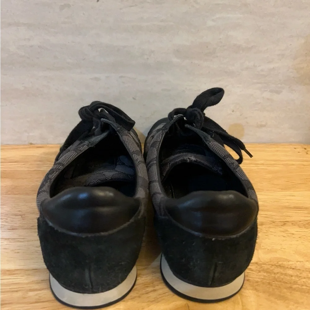 Coach Kelson Signature canvas and suede sneakers in a black and grey colorway